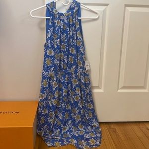 J Crew Factory Blue Floral Dress 00 NWT